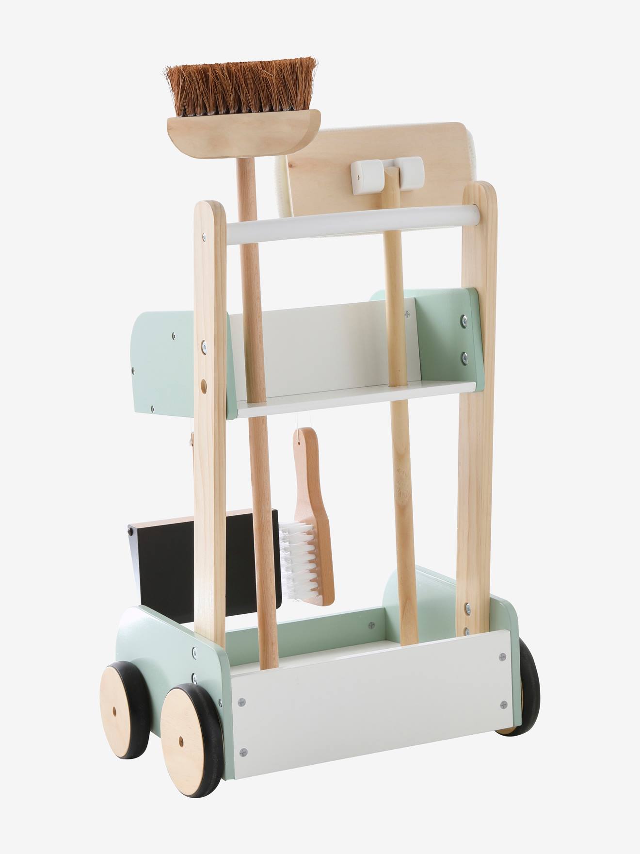 Chariot de ménage en bois FSC® vert