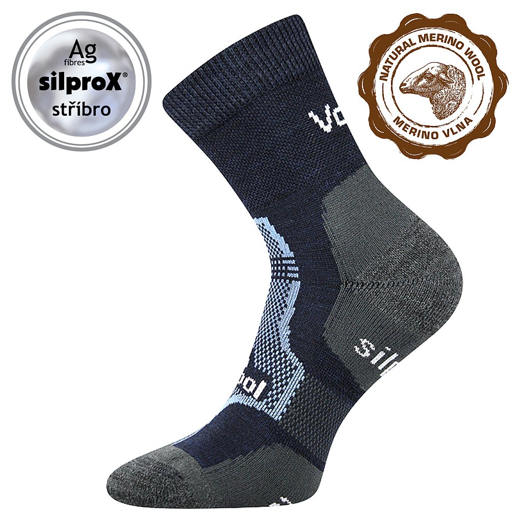 Voxx Granit dunkelblaue Socken aus Merino