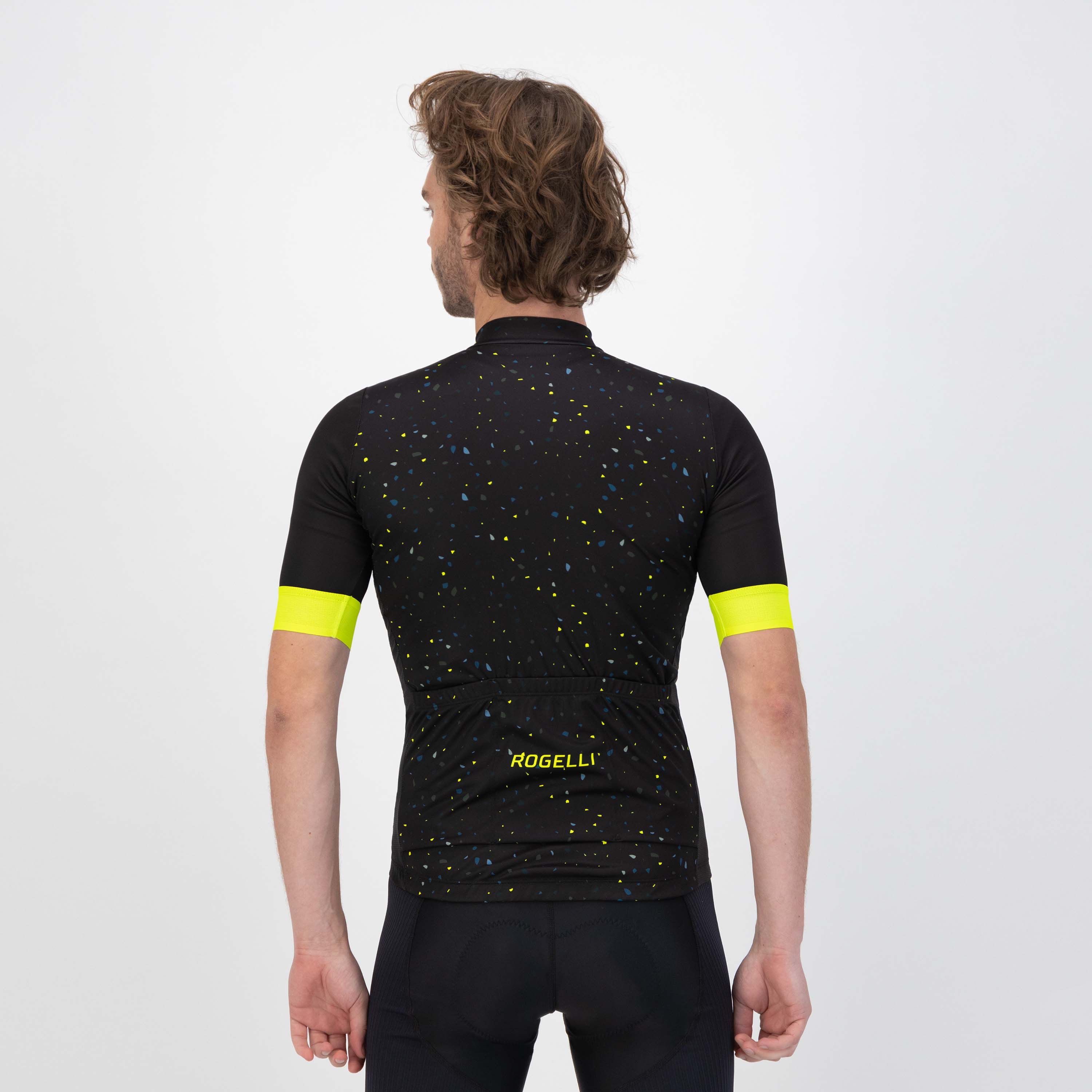 Rogelli Terrazzo Schwarz/Blau/Fluor Herren Radtrikot Kurzarm