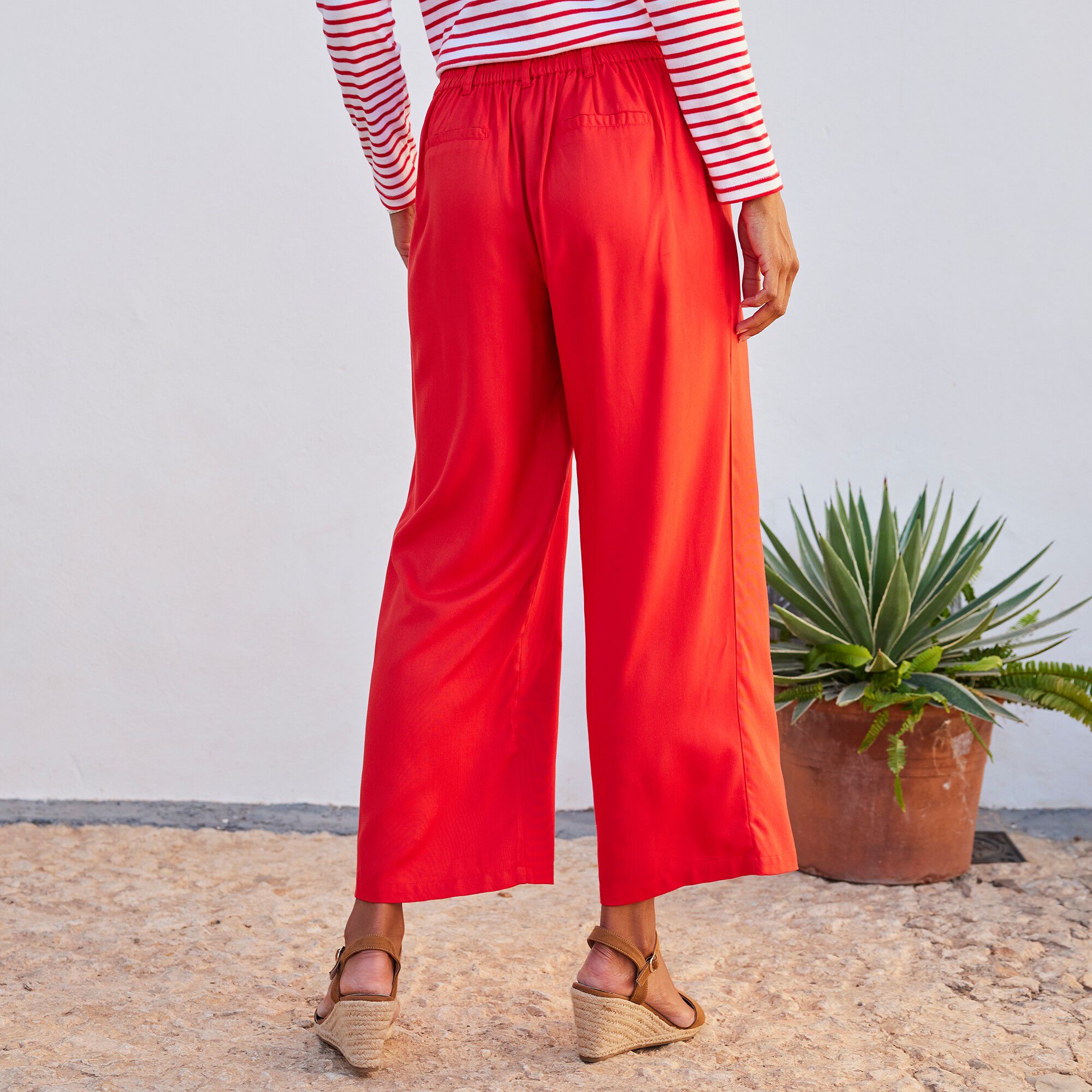 Pantalon large uni