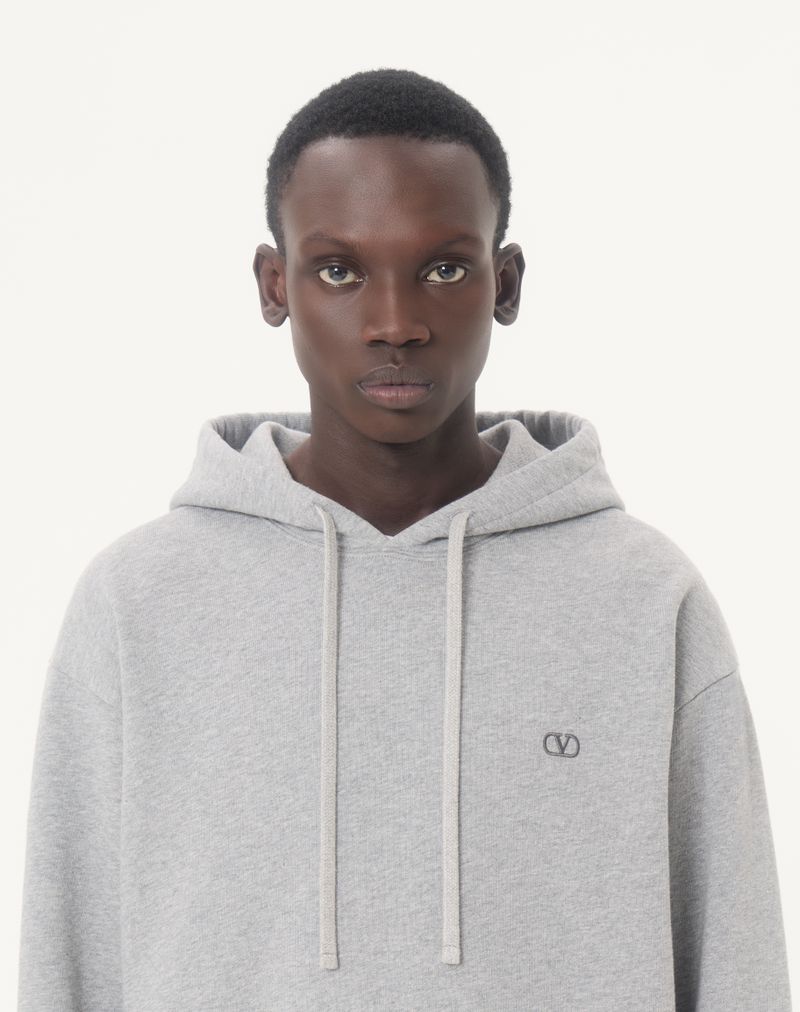Valentino bomuldshættetrøje med V-logo-broderi