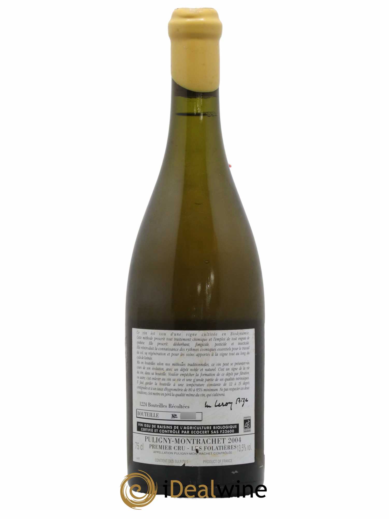 Puligny-Montrachet 1er Cru Les Folatières d'Auvenay (Domaine)  2004 - Lot de 1 Bouteille