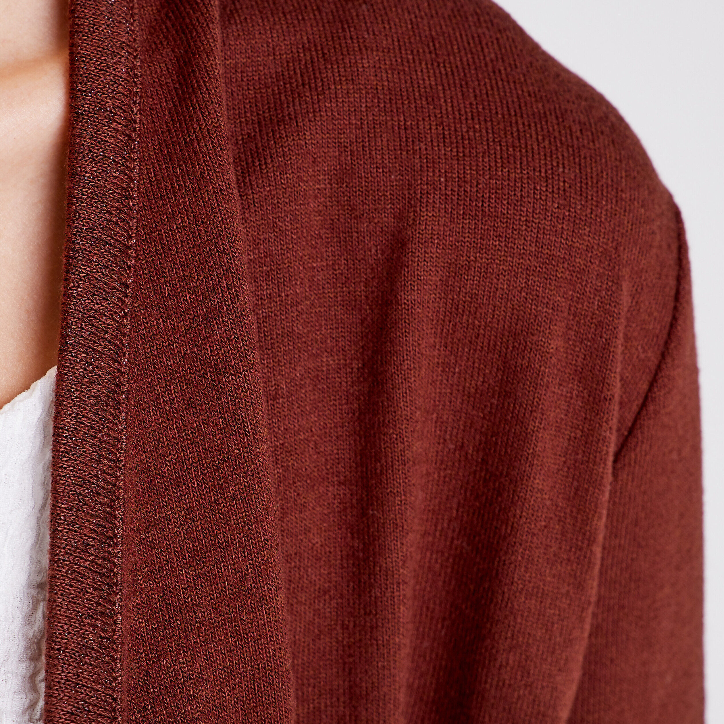 Cardigan col en V marron femme | Cache Cache