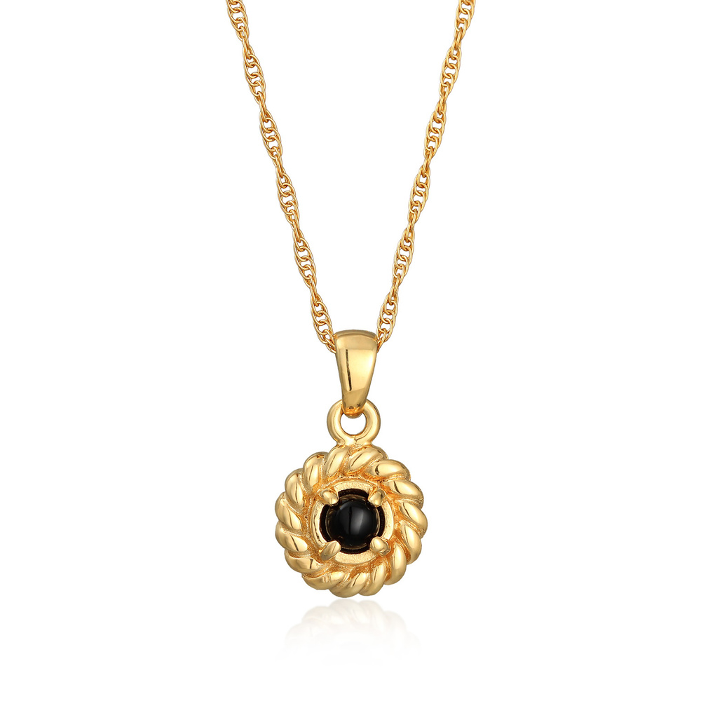 Elli Elli Collier Femmes pendentif antique vintage avec onyx en argent sterling 925 pl Bijoux