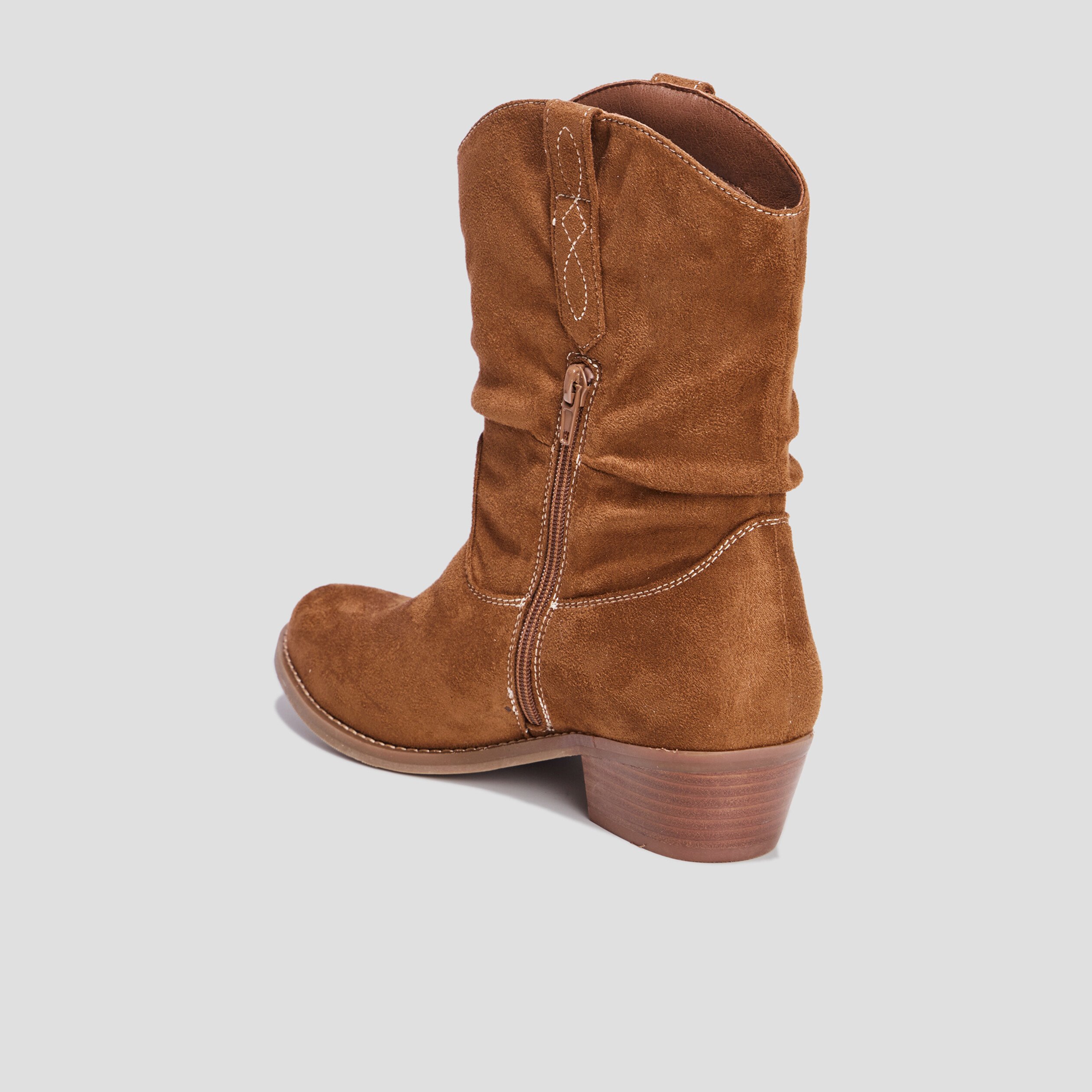 Boots hautes Santiags esprit western marron femme | La Halle