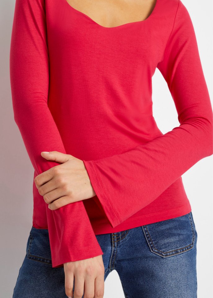 Langarmshirt mit Herz-Ausschnitt