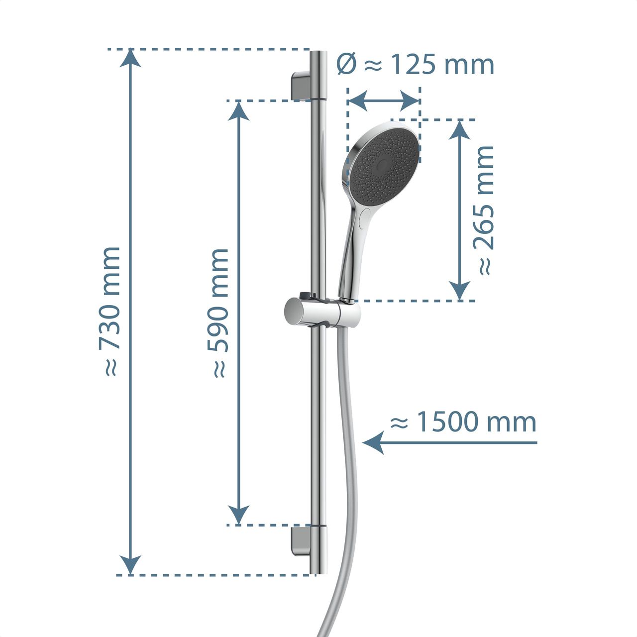 Schütte CAPRI Stangenbrauseset, Chrom