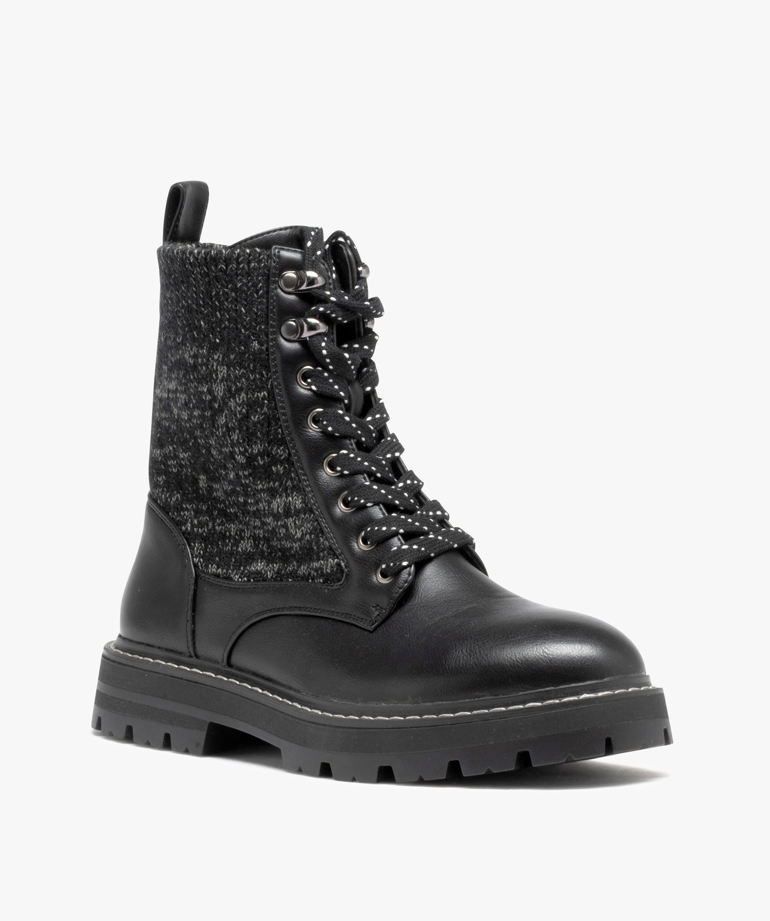 Boots femme unies en maille élastique style chaussette à s... noir | GEMO