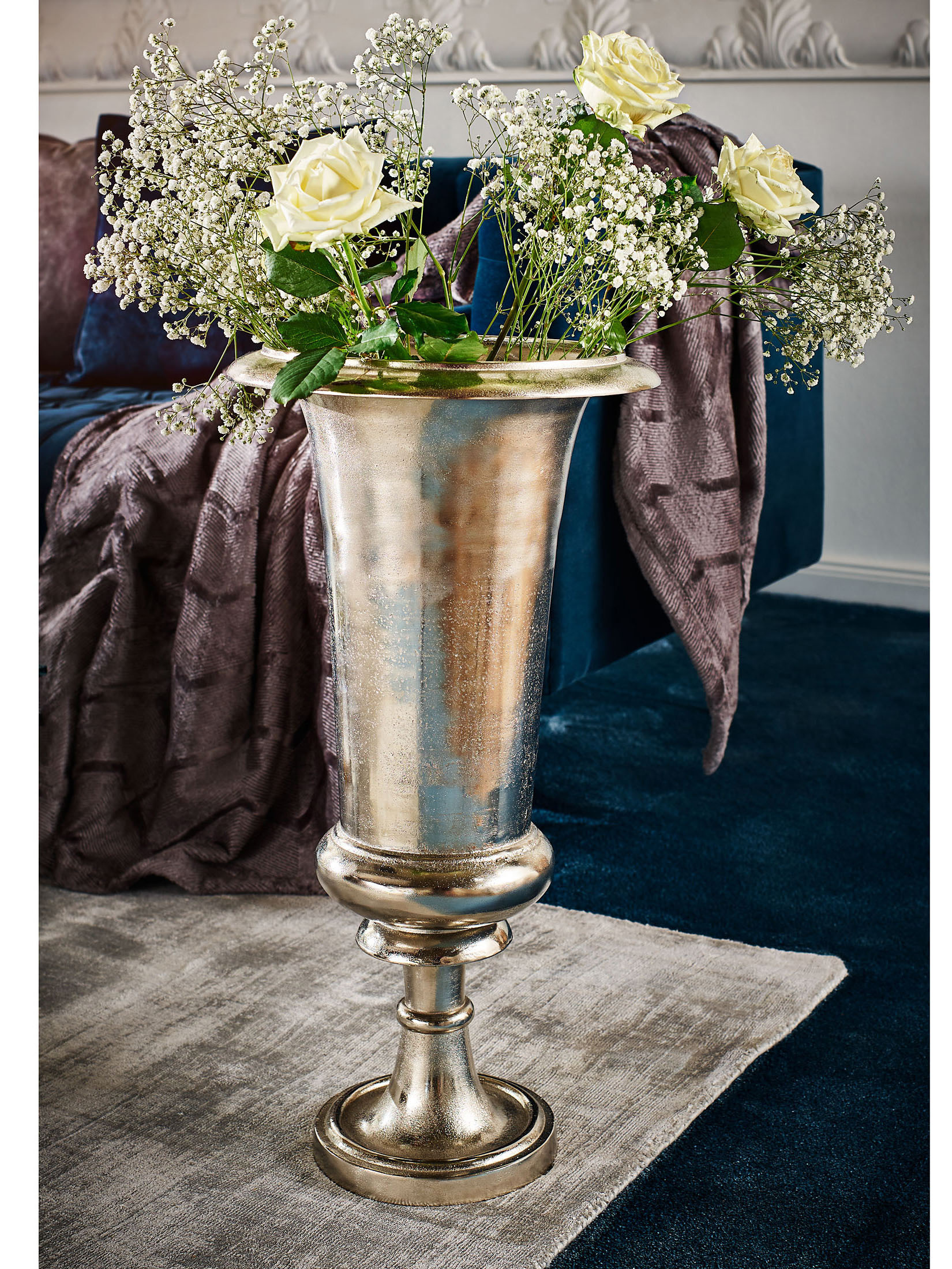 Barock Deko-Vase, Silber