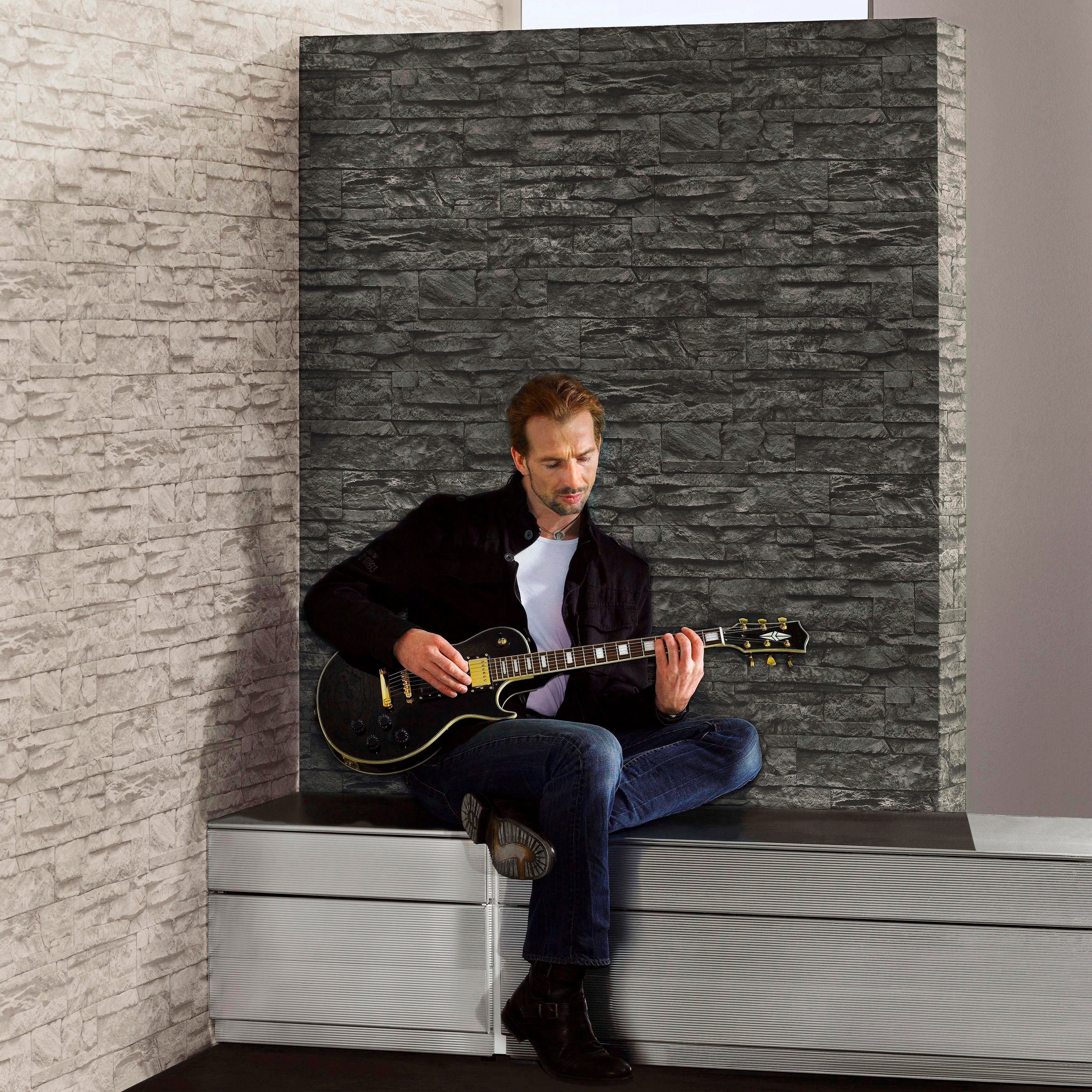 living walls Vinyltapete Best of Wood`n Stone 2nd Edition, Steinoptik, Modern Tapete Stein