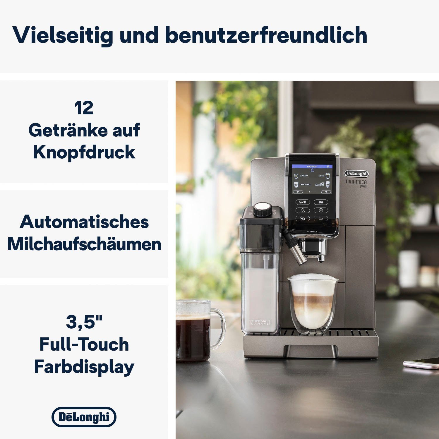 De'Longhi Kaffeevollautomat Dinamica Plus ECAM 370.95.T