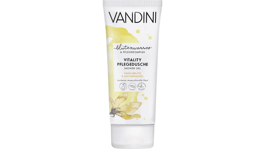 VANDINI VITALITY Pflegedusche Vanilleblüte & Macadamiaöl Trockene 200 ml