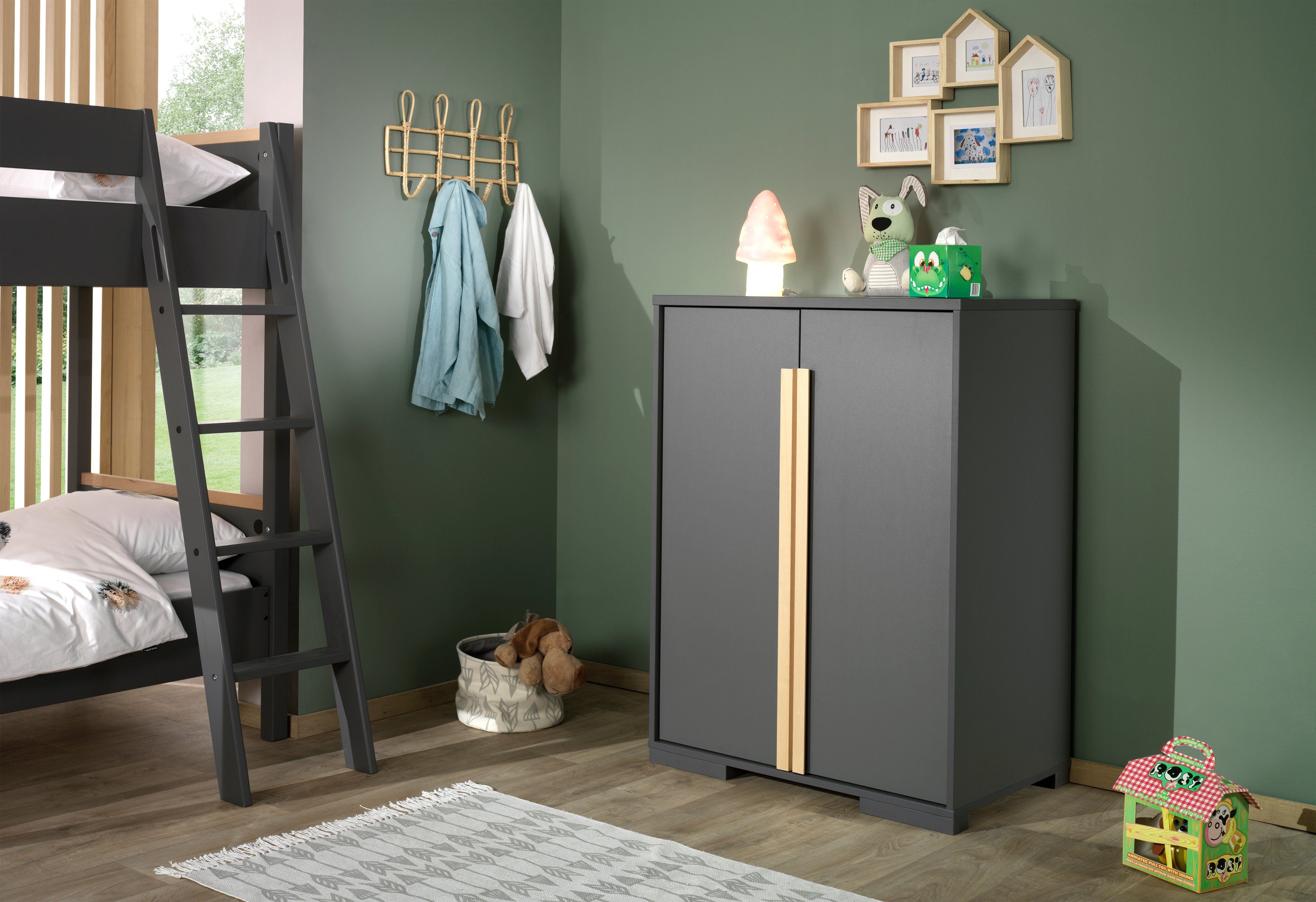 Vipack Kinderkleiderschrank London Wäscheschrank, mit Melamin-Oberfläche und Soft-Close