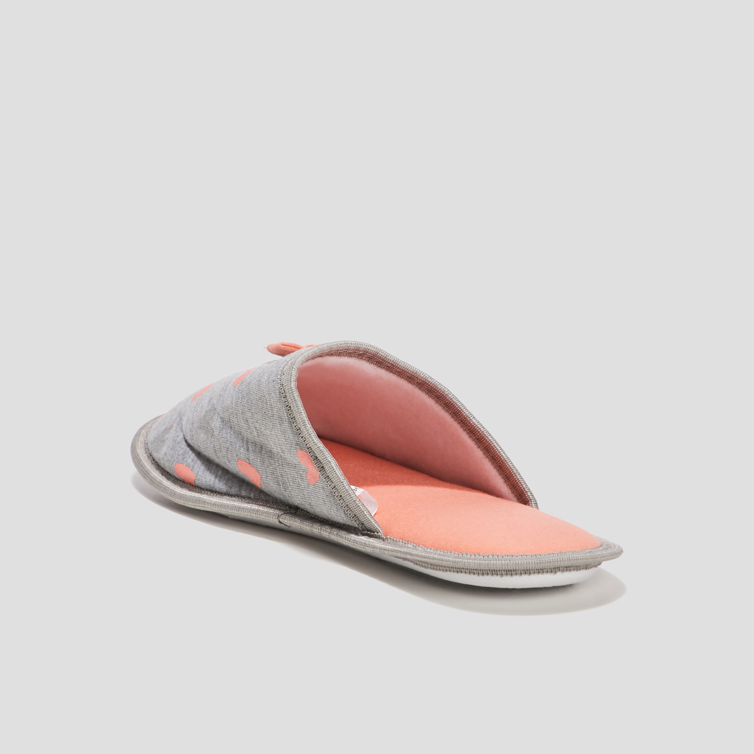 Chaussons mules coeur gris femme | La Halle