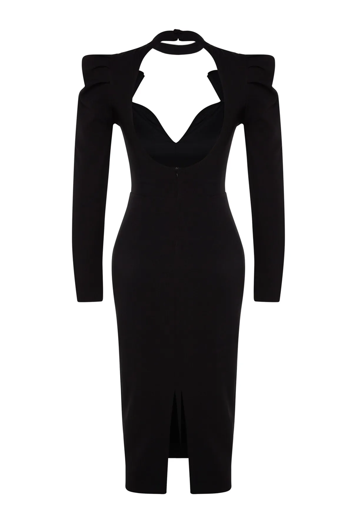 Trendyol Collection  Schwarzes, tailliertes, gewebtes, elegantes Abendkleid TPRAW24EL00004