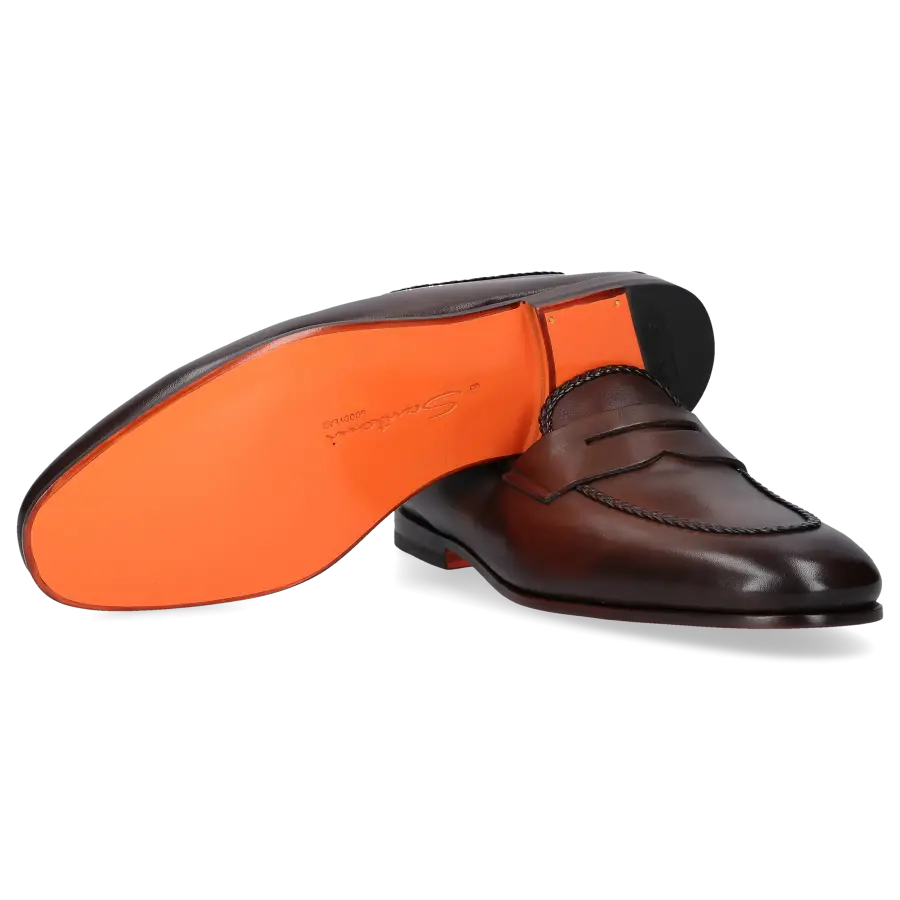 Santoni - Loafer 18399 Kalbsleder - braun