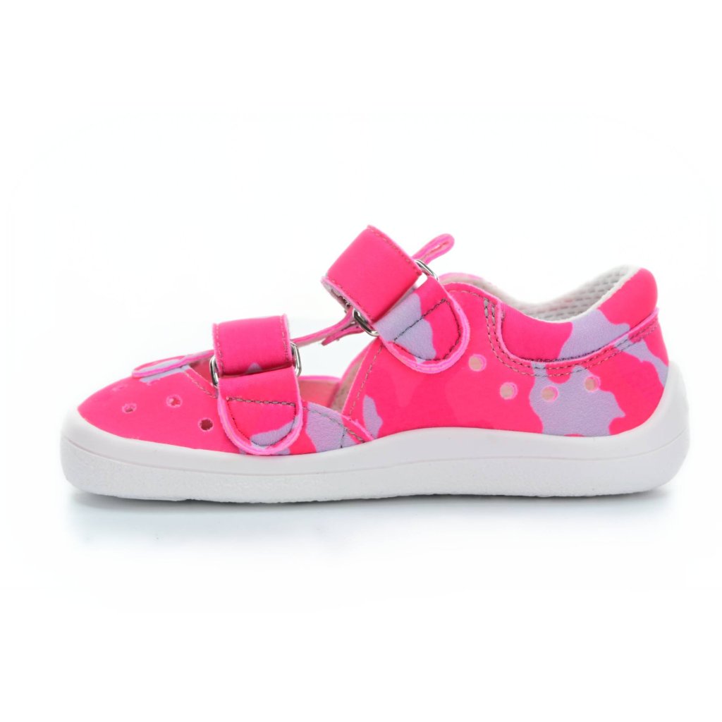 Beda Pink Military Barfußsandalen Klett (BF 0001 / SD / W / NP)
