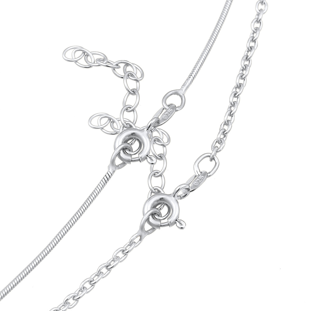Elli Elli Collier Choker Chaîne d'Ancre Basic Collier Femme - (925/1000) Argent collier