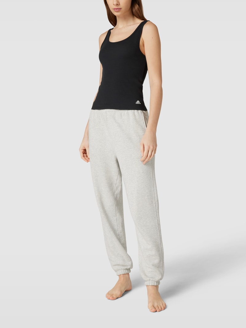 Tanktop mit Feinripp in schwarz