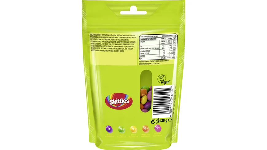 Skittles® Crazy Sours Kaubonbons 136 g