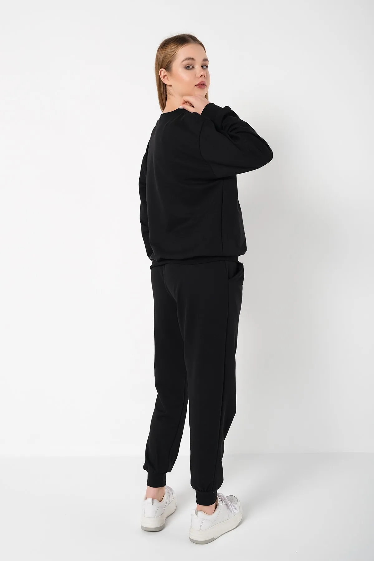 Know  Damen-Pyjama-Set aus schwarzer Baumwolle