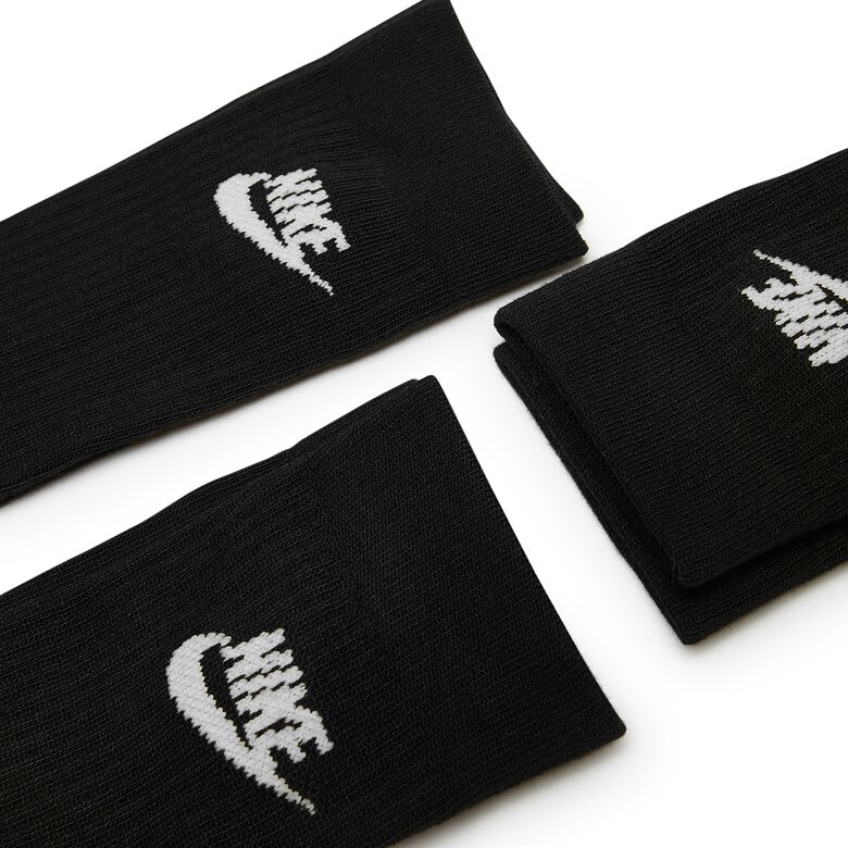 NIKE Sportswear Everyday Essential Crew Socks (3 Pack) black/white