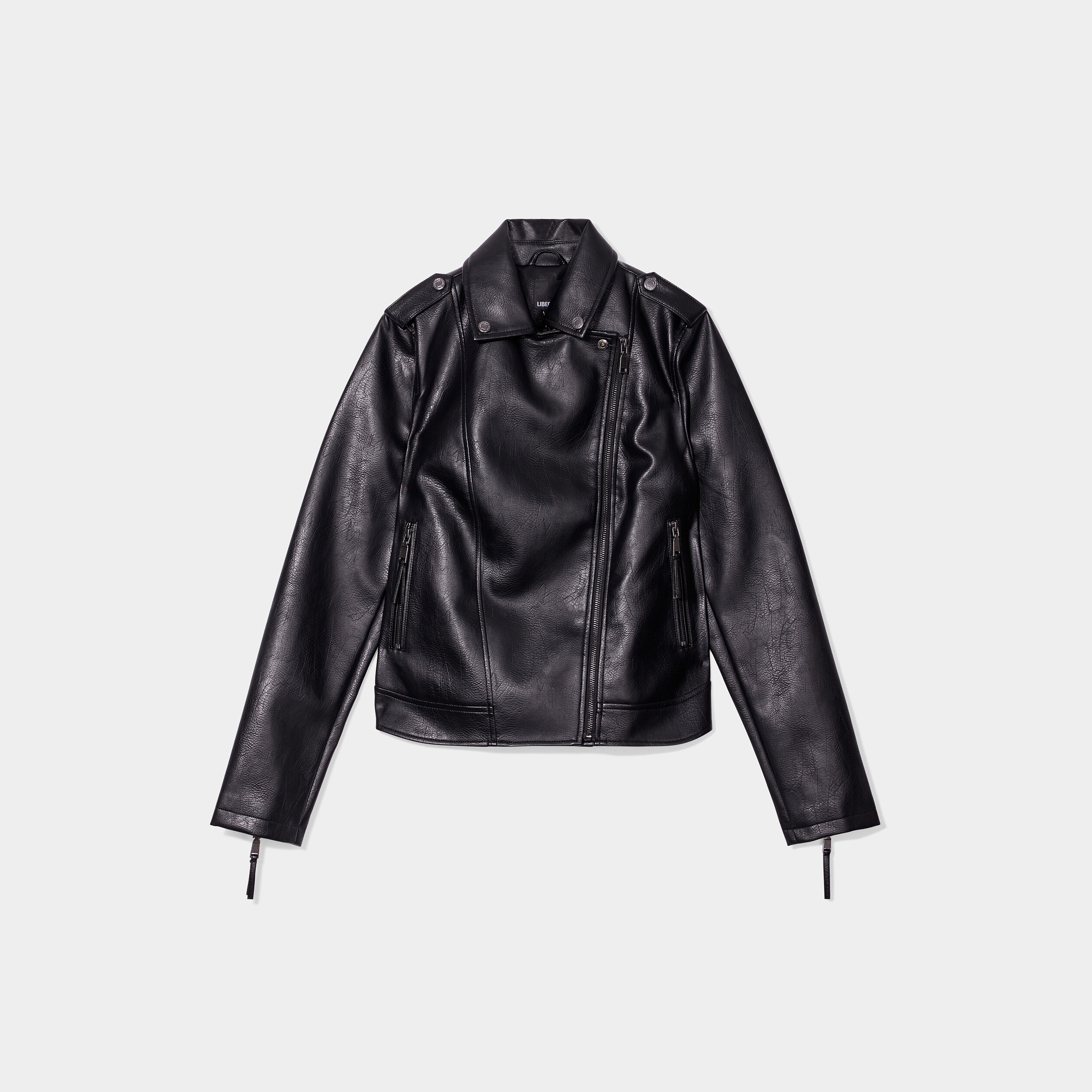Veste biker simili cuir ajustée Liberto noir femme | La Halle