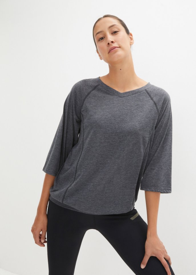 Funktions-T-Shirt mit ¾-Arm, Oversize