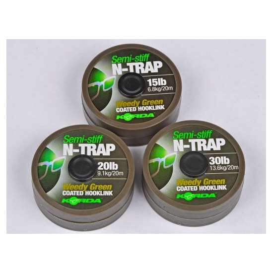 Tresse à bas de ligne carpe korda n-trap ημίσκληρο πράσινο 20m