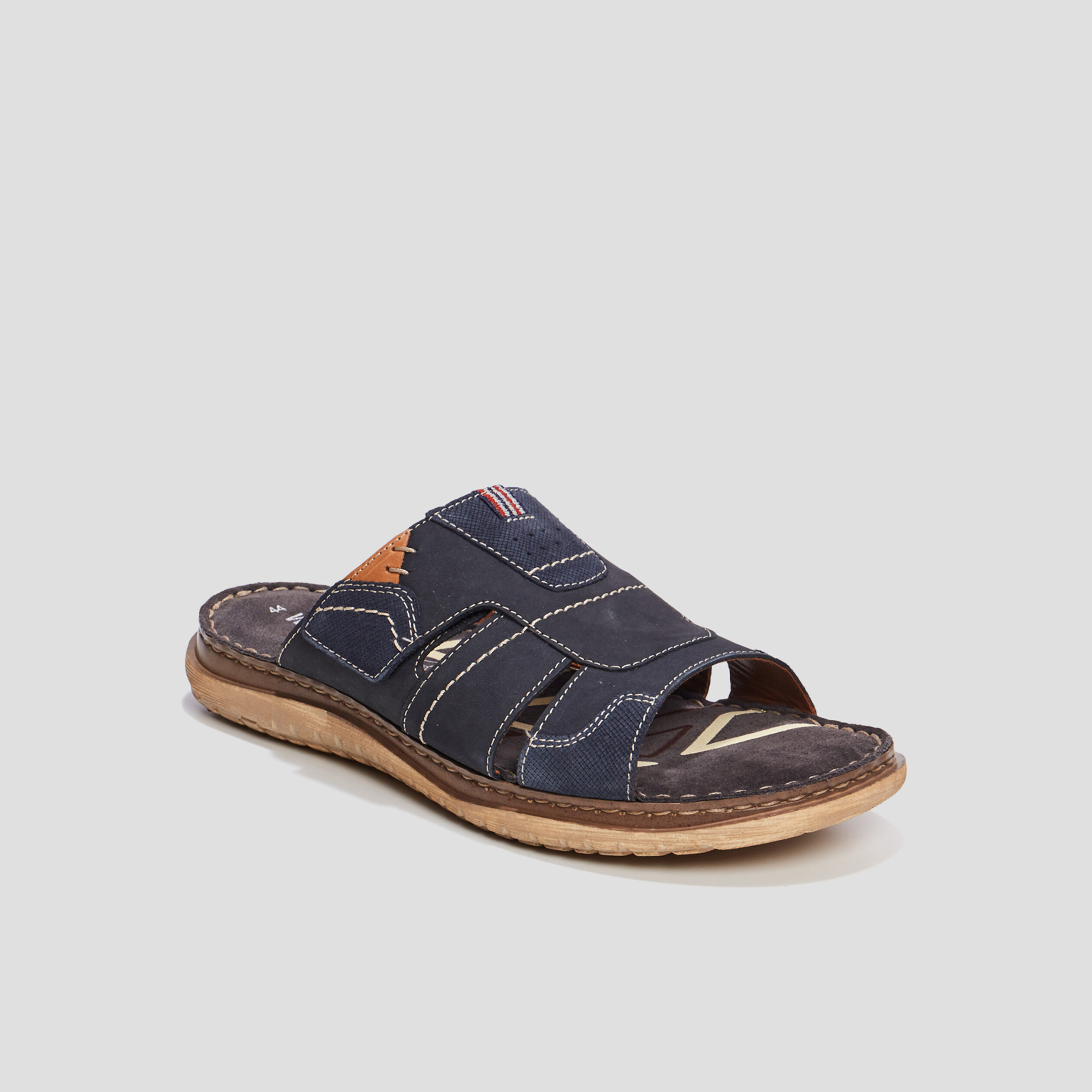 Mules en cuir Walking bleu marine homme | La Halle
