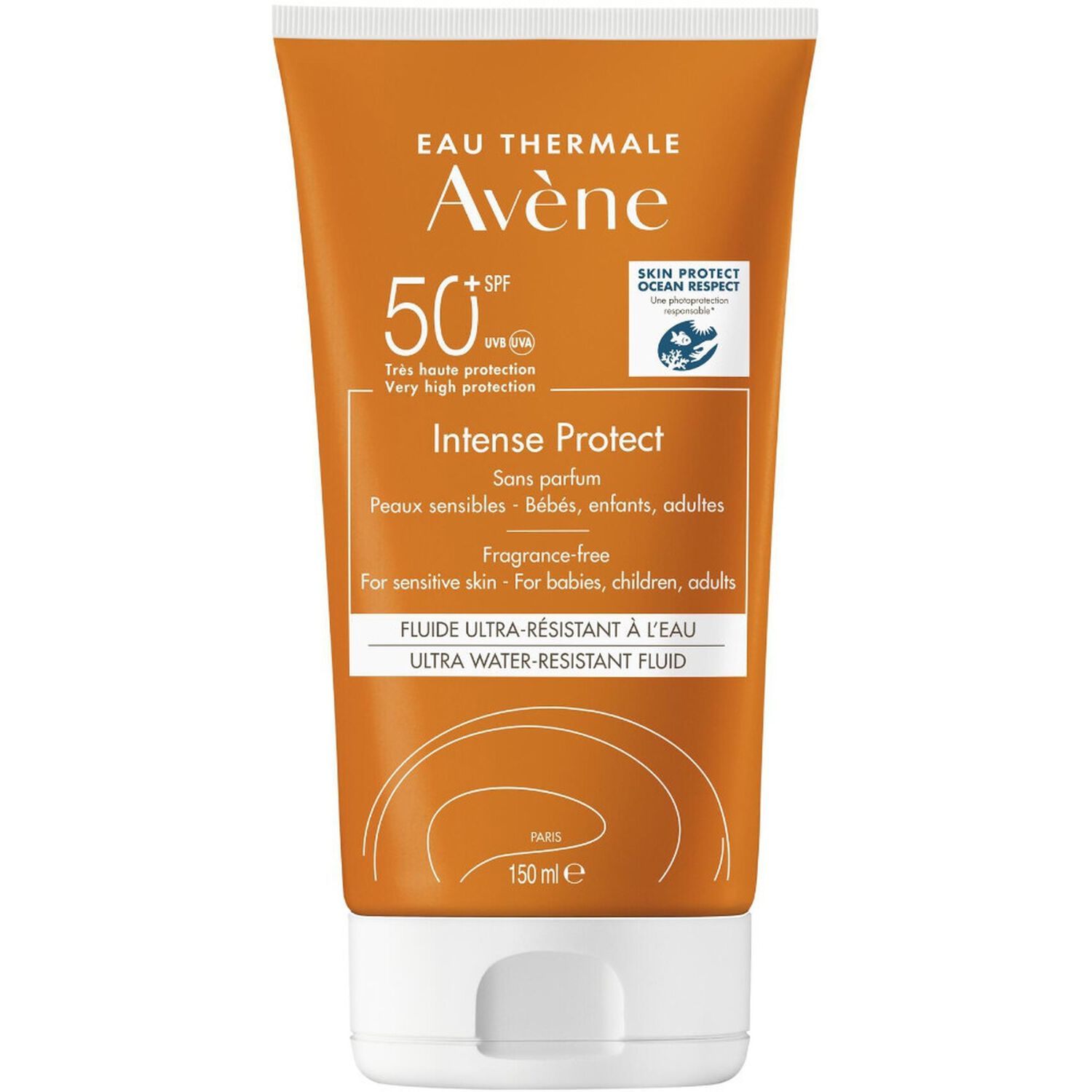 Eau Thermale Avène Intense Protect SPF50+ Protection Solaire Peaux Sensibles 150 ml