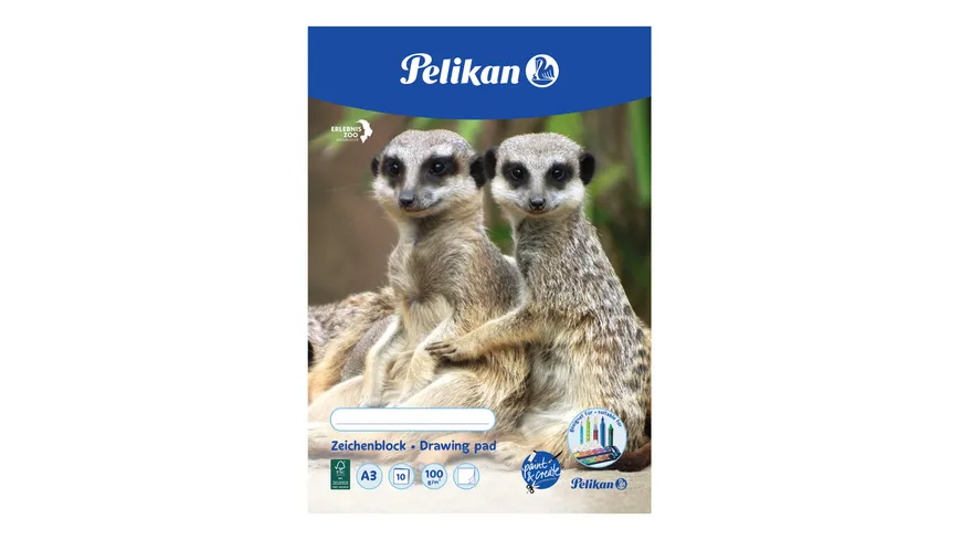 Pelikan Zeichenblock A3 sortiert 10 Blatt 100g/qm