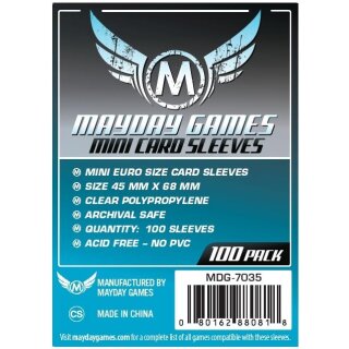 Schutzhüllen Mini Euro beidseitig Card transparent 45x68mm (100)