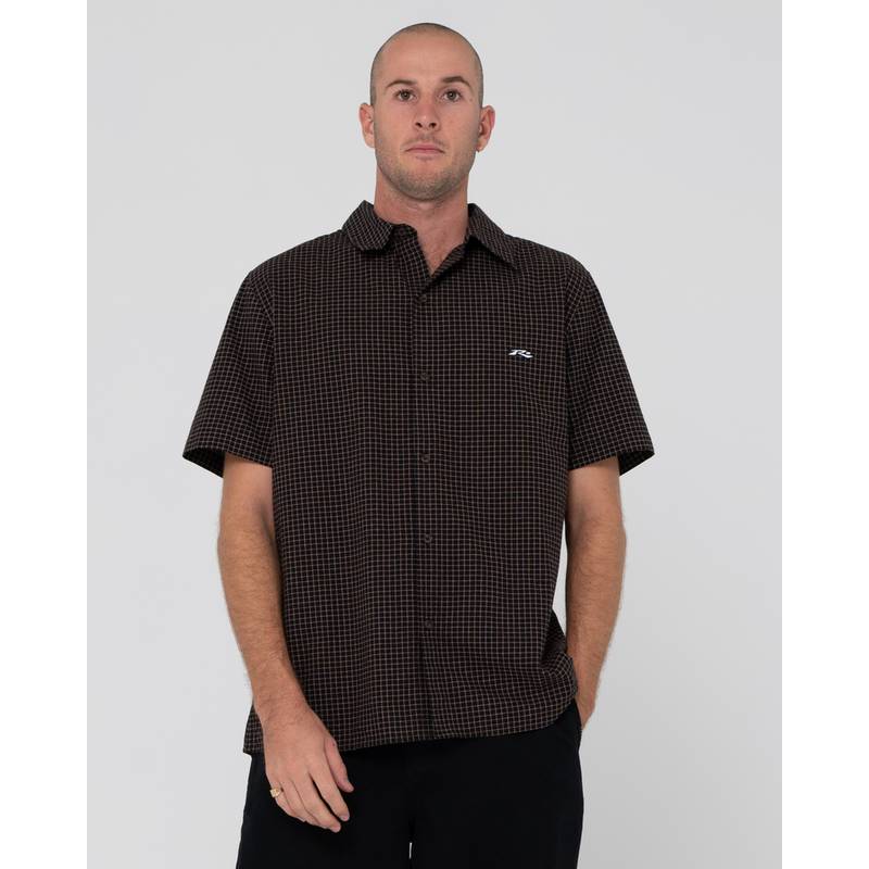 RUSTY DATSUN CHECK SHIRT Kurzarmhemd Herren