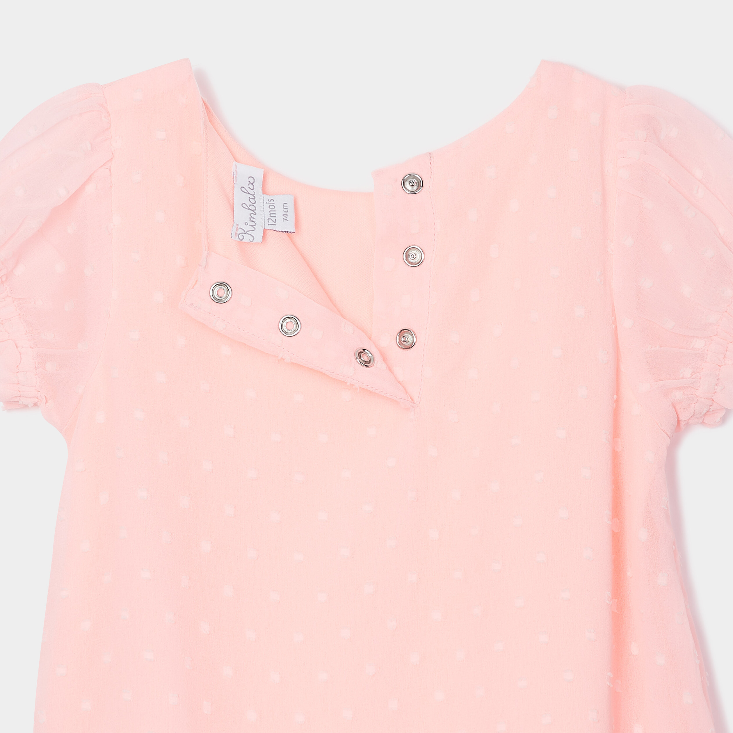 Robe évasée à plumetis et volants orange fluo bébé fille | La Halle