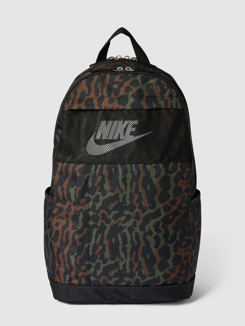 Rucksack mit Label-Print in schwarz