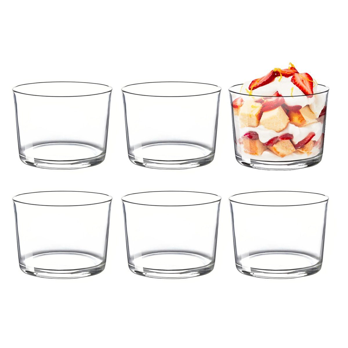 Konzept 11 Dessertschale Dessertgläser Set 150ml Transparent Rund Eisschalen für Tiramisu, (Set, 6-tlg)