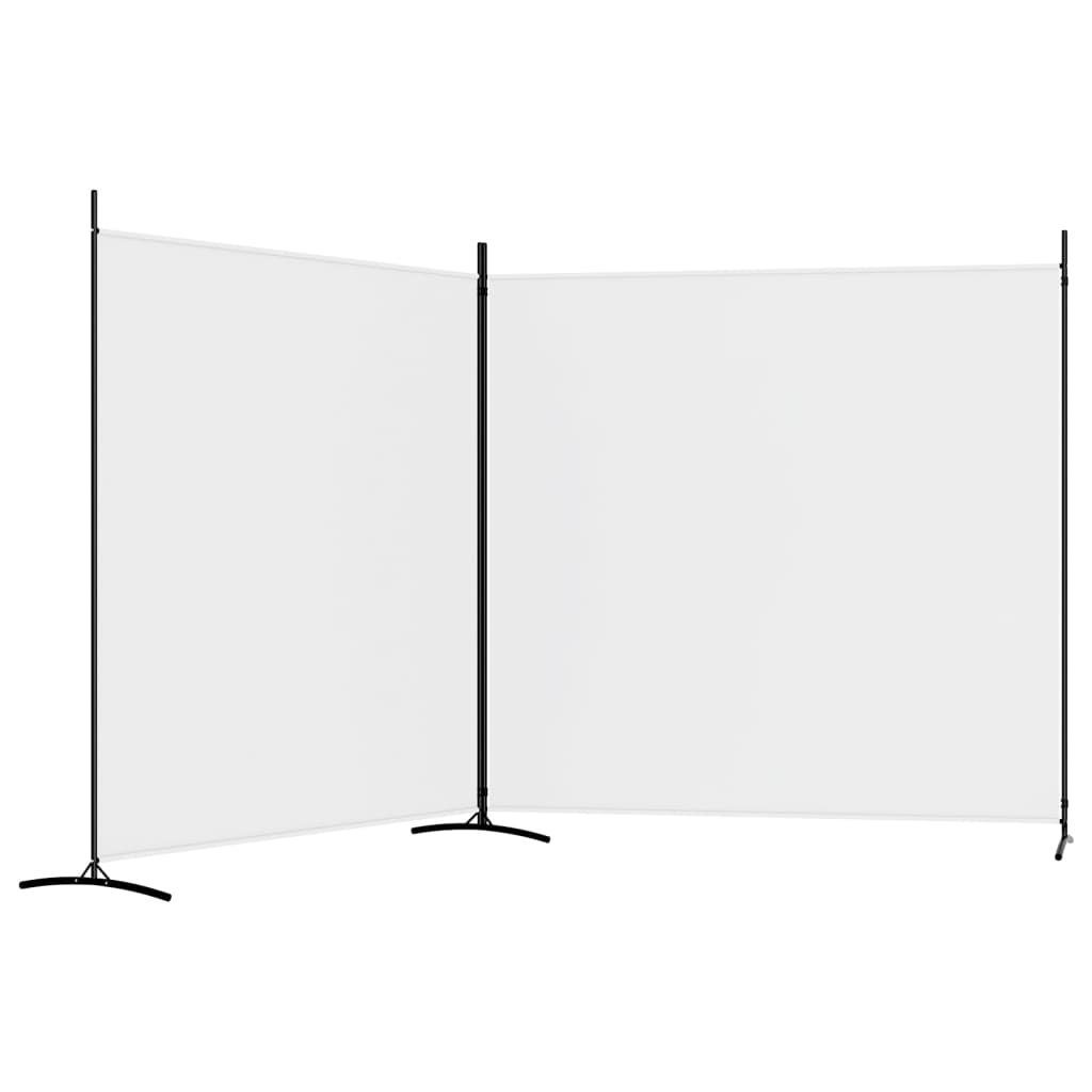 furnicato Raumteiler 2-tlg. Paravent Weiß 348x180 cm Stoff
