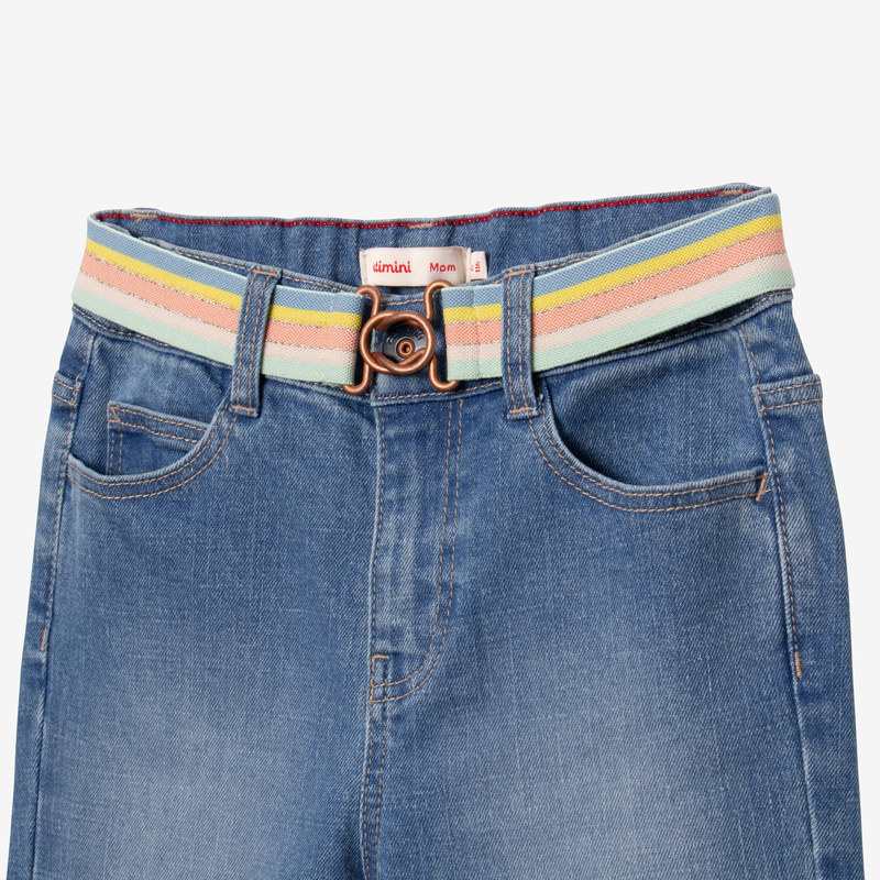 Jean fille ceinture rayée bleu clair Catimini