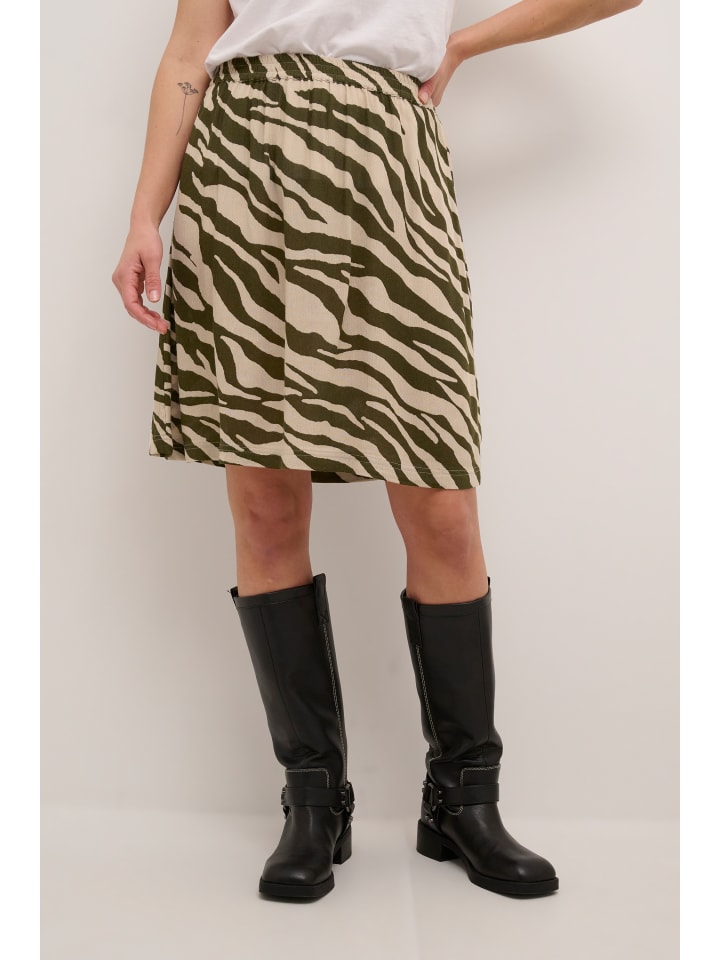 Kaffe Rock KAmarita in Sand/Green Animal Print günstig kaufen