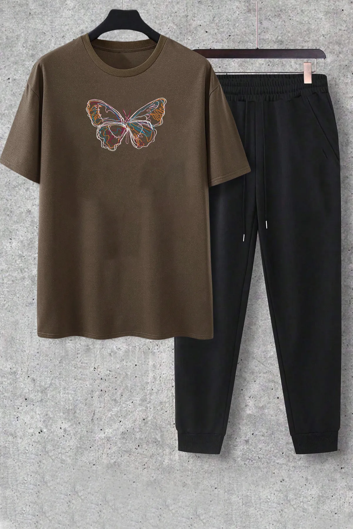 uyguntarz  Unisex-Schmetterlings-2-teiliges Trainingsanzug-Set