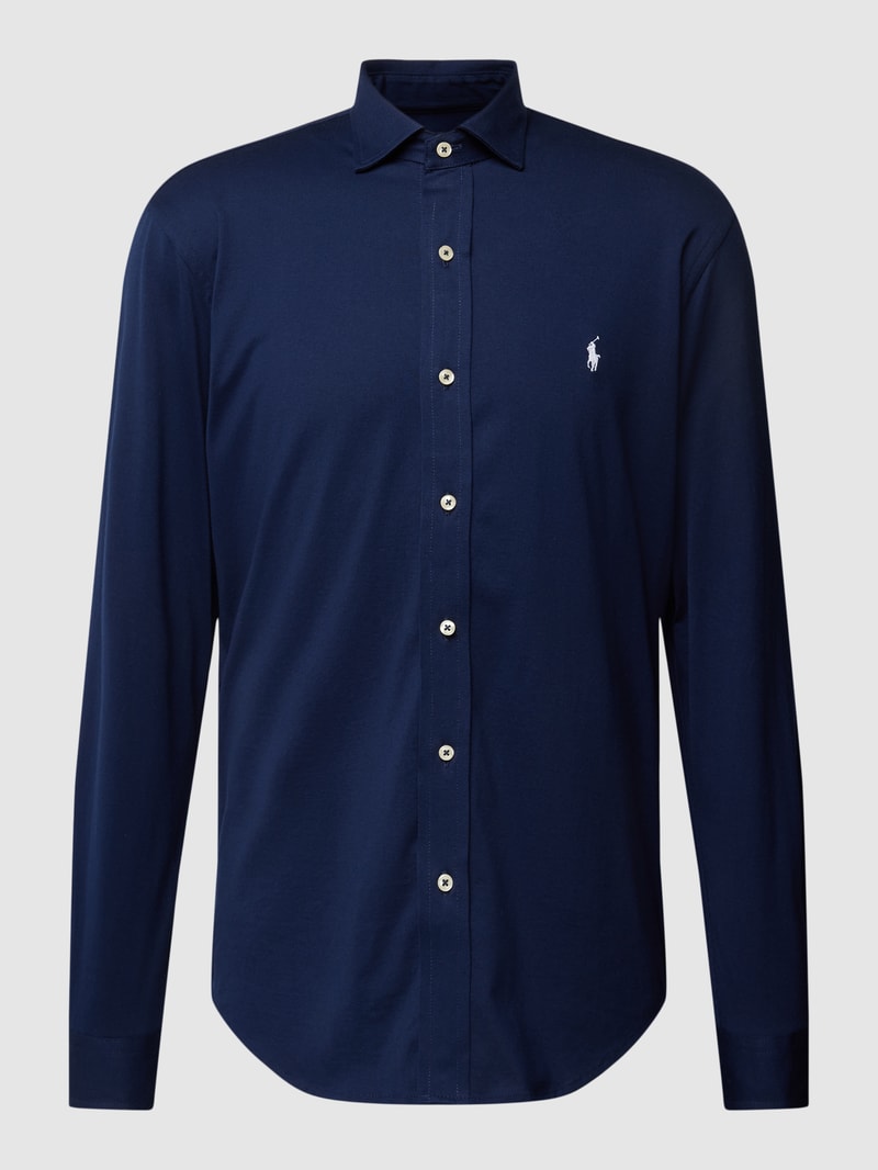 Regular Fit Freizeithemd mit Haifischkragen in marineblau