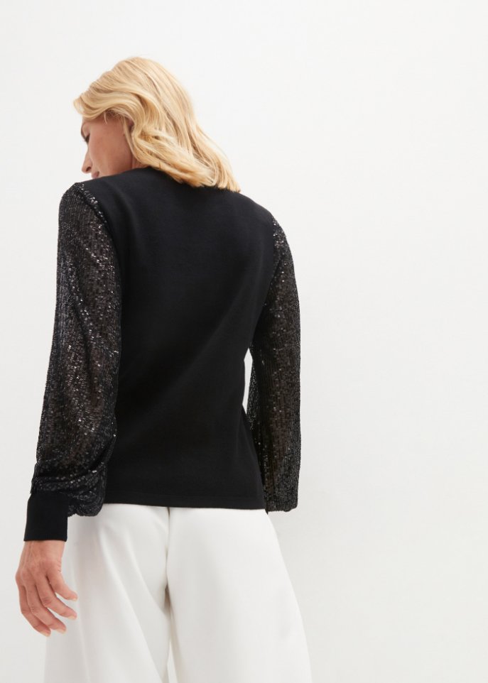 Pullover mit Pailettenärmeln