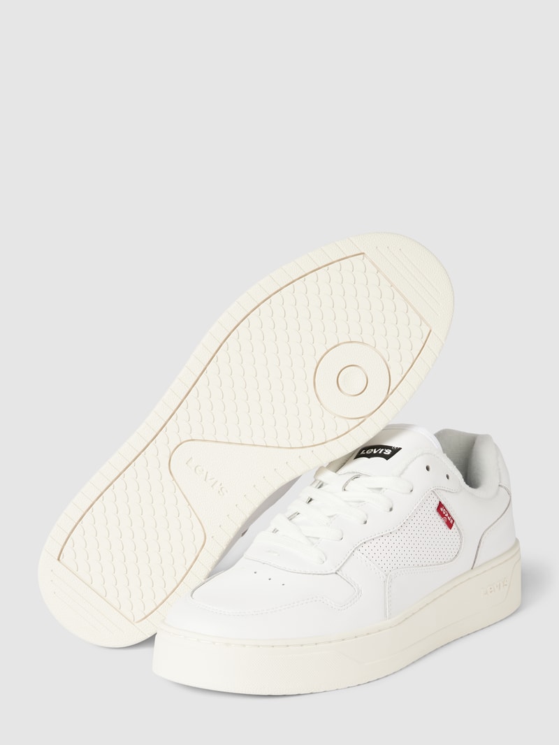 Sneaker aus Leder-Mix Modell 'GLIDE' in weiß
