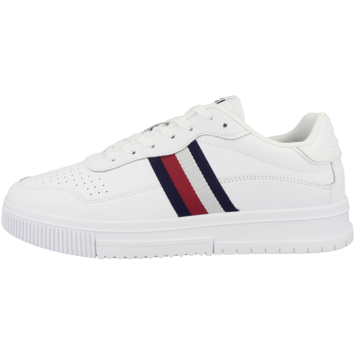 Tommy Hilfiger Supercup Leather Stripes Sneaker Low weiss