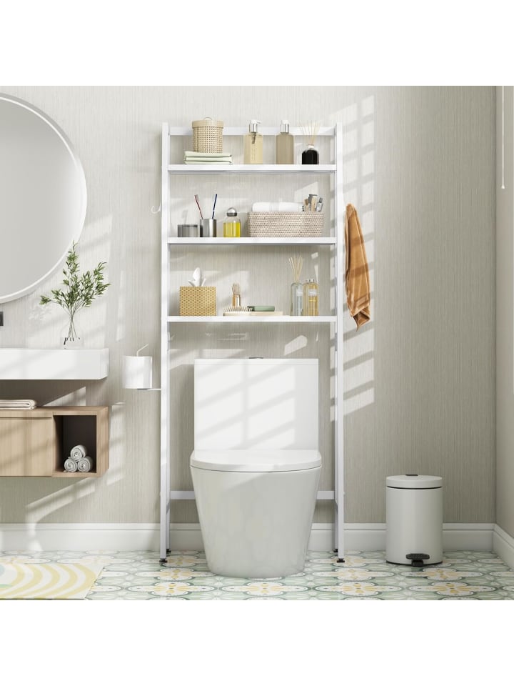 COSTWAY Toilettenregal 65x28x159cm in Weiß günstig kaufen onesize