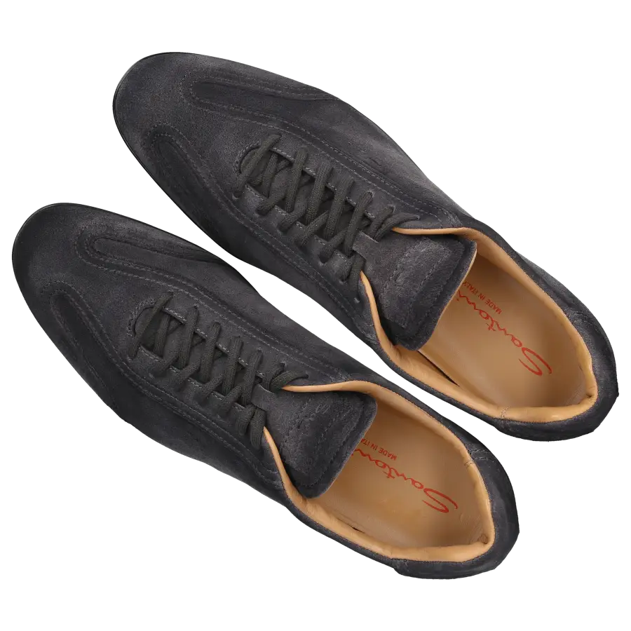 Santoni - Sneaker low AMG Veloursleder - grau