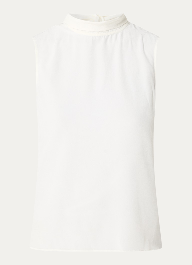 MaxMara Lira αμάνικο μεταξωτό τοπ με γιακά και φουλάρι