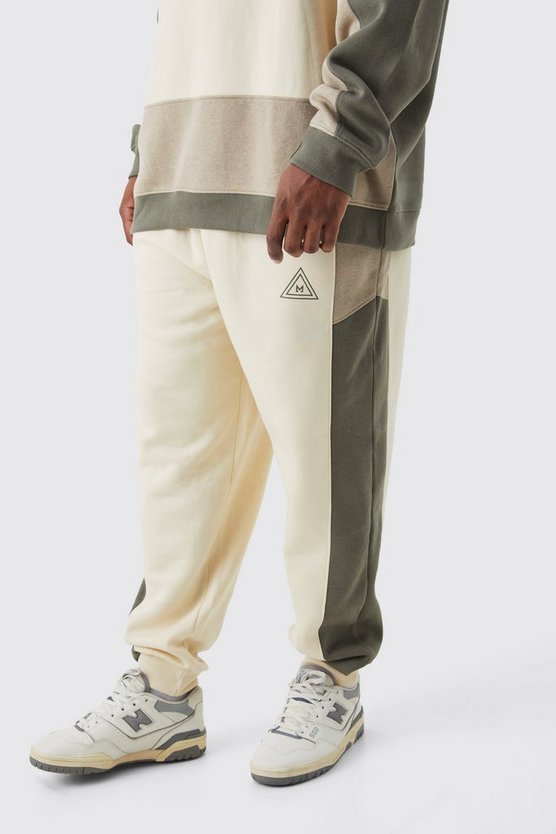 Plus Oversize Colorblock Sweatshirt-Trainingsanzug