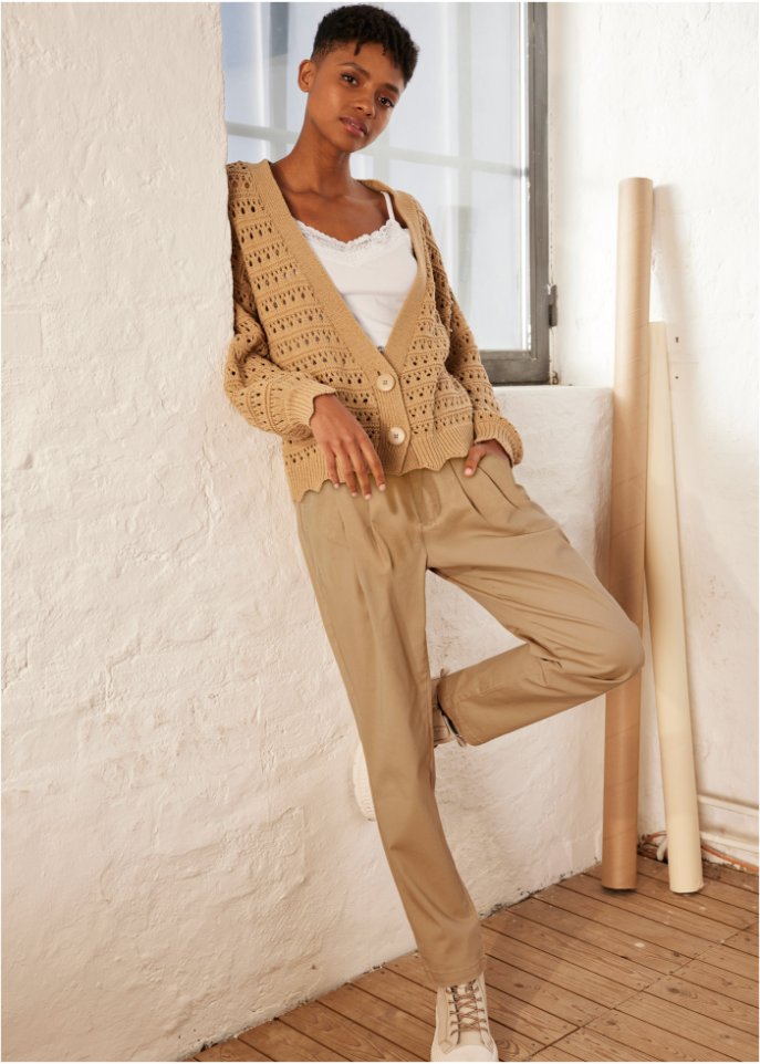 Cardigan mit Lochmuster